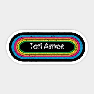 tori ll rainbow retro Sticker